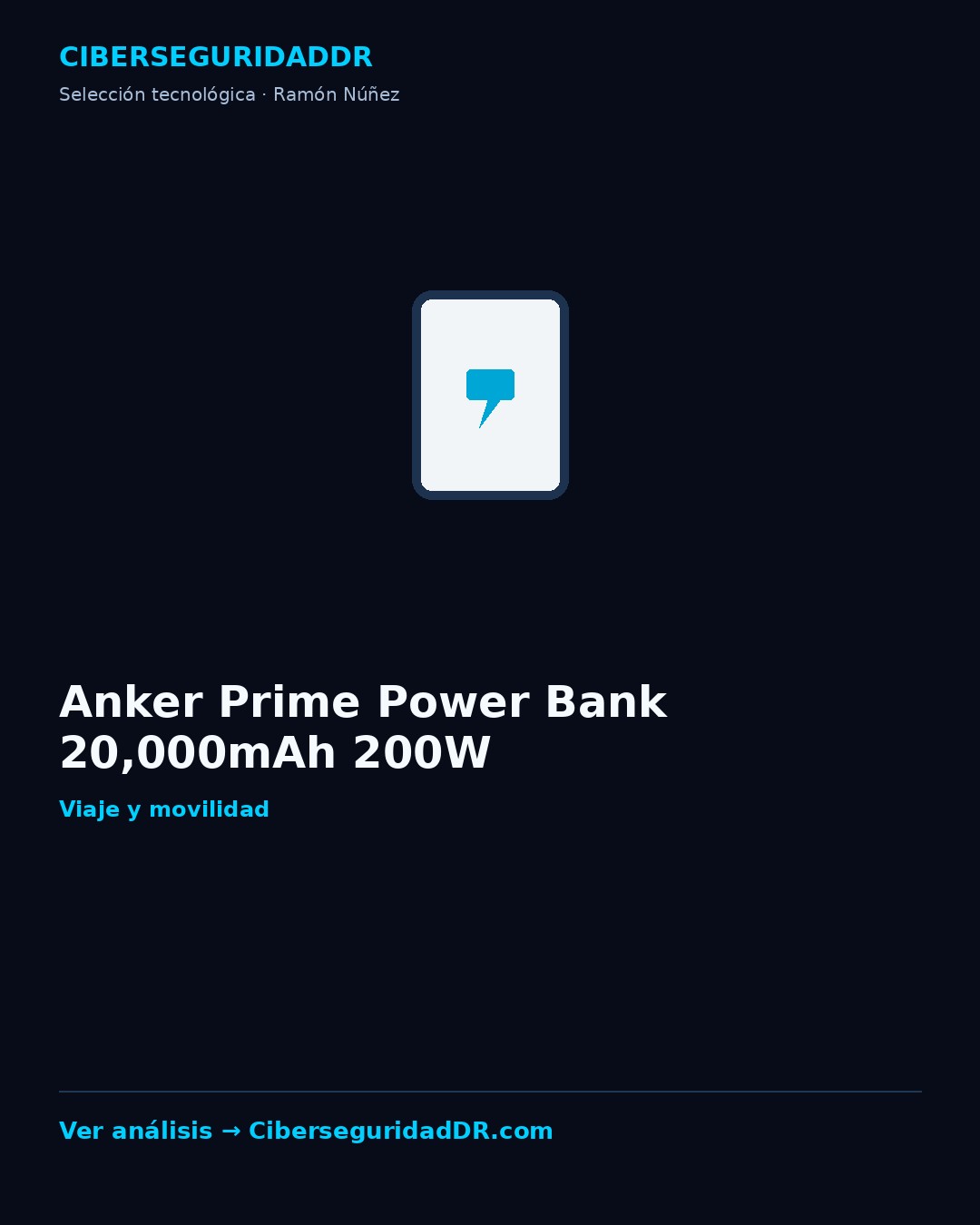 Publicidad vertical de Anker Prime Power Bank 20,000mAh 200W